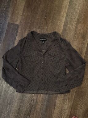 Norton McNaughton Black Shirt with White Dot Print